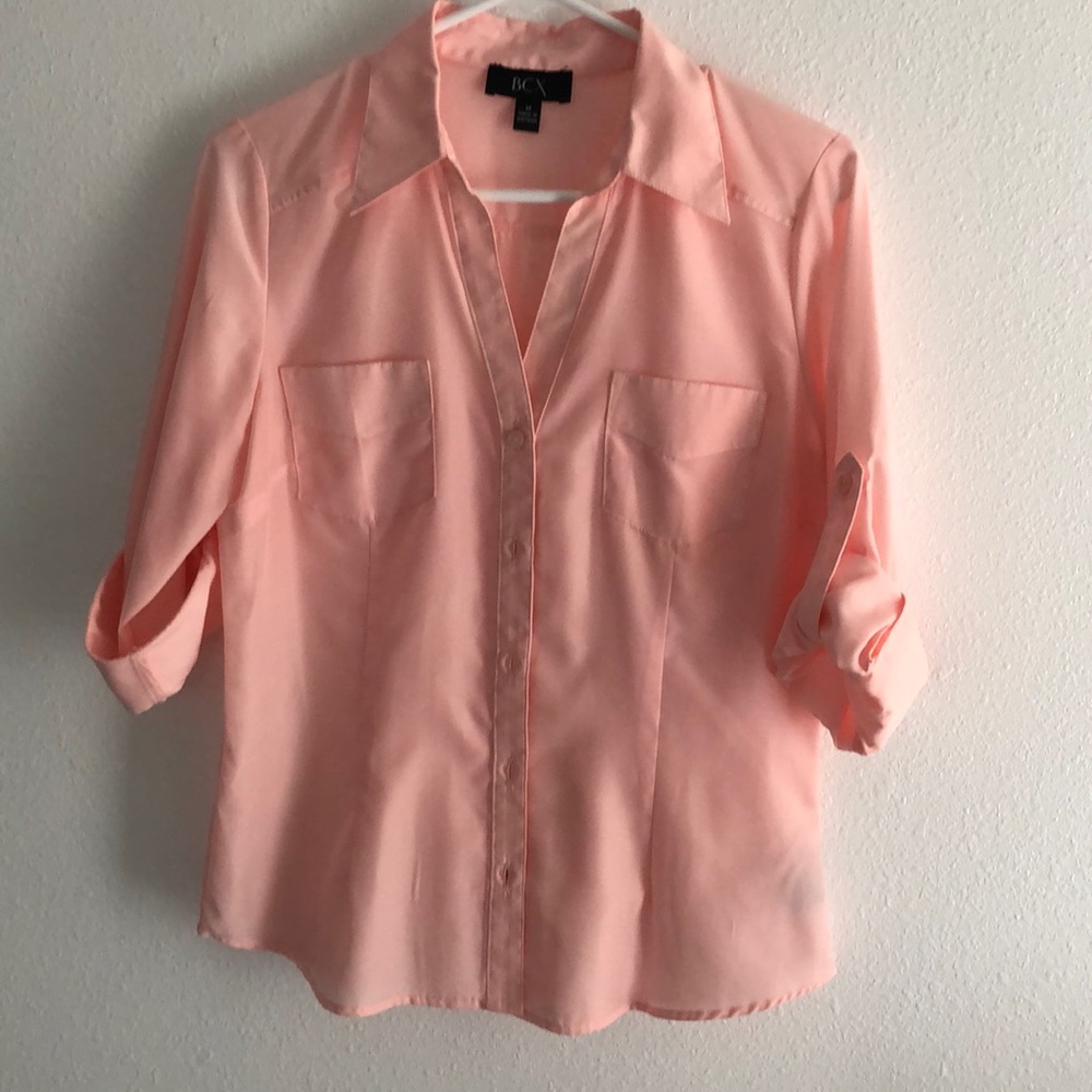 Salmon button up blouse